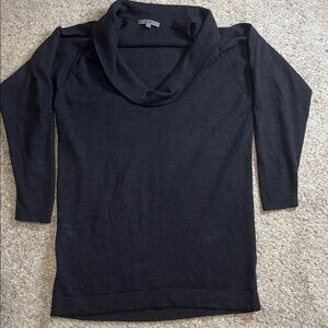 Classiques Entier 100% Merino Wool Cowl-Neck Sweater Dress, Charcoal Gray, M